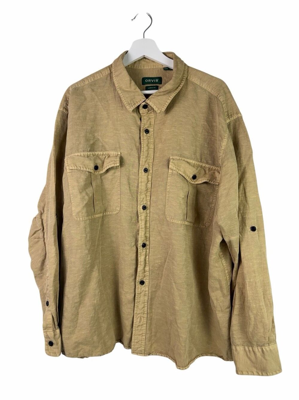 Orvis Linen XXL Active Fit Mens Long Sleeve Shirt